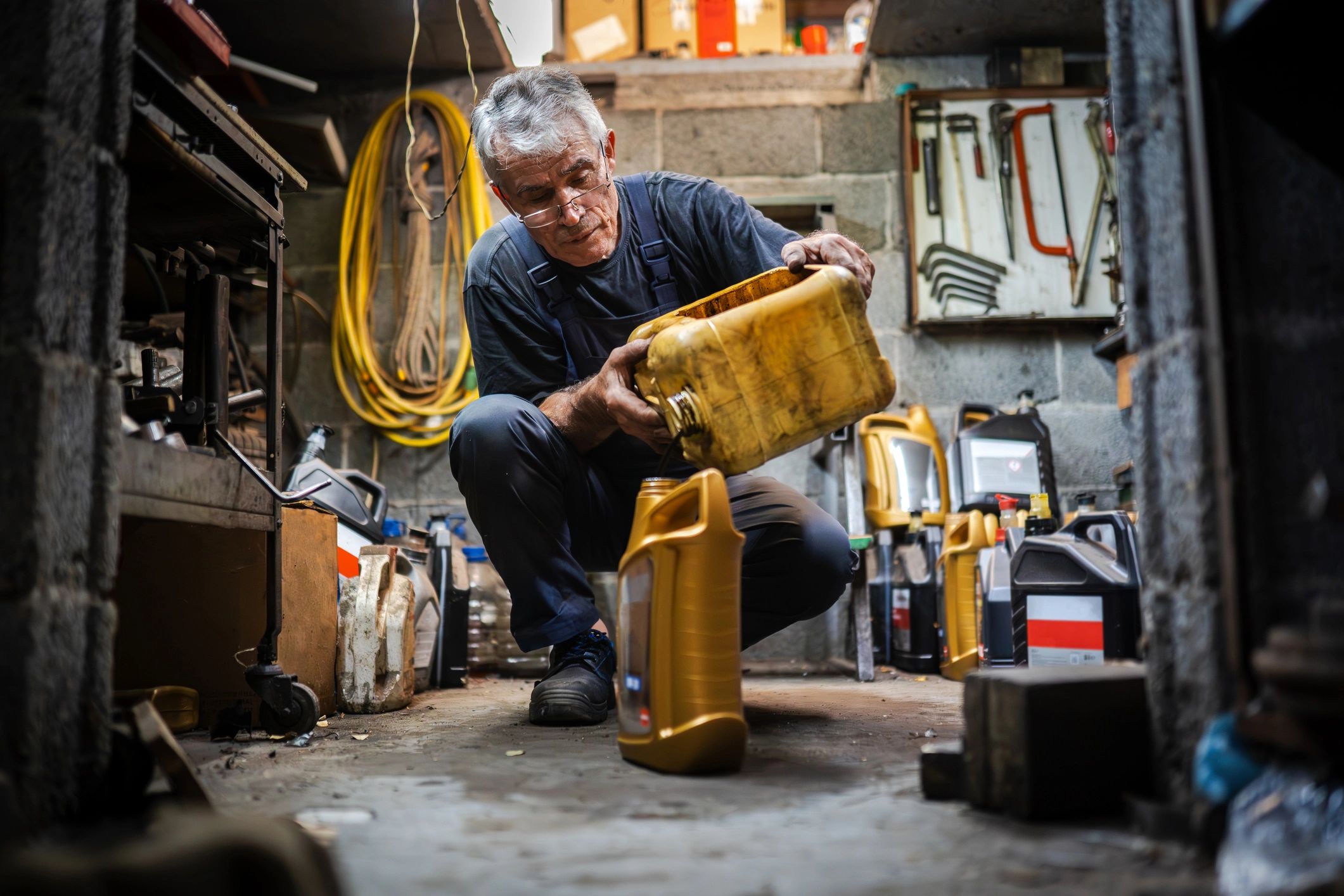 mechanic workshop oil